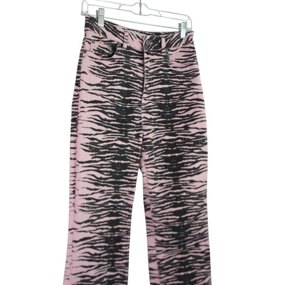 Ganni Tiger Print Cropped High-rise Bootcut Jeans in Purple Size - Picture 1 of 12